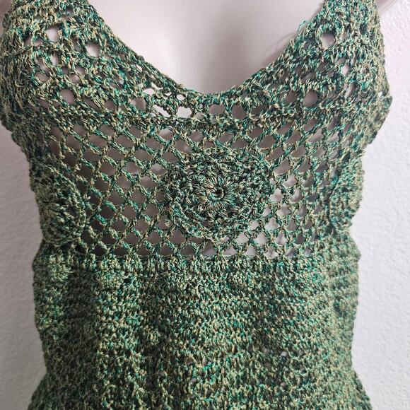 ZARA Crochet Peplum Tank Green Size S NWT - Picture 5 of 9